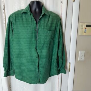 Vintage Men's Vibrant Green Striped Shirt